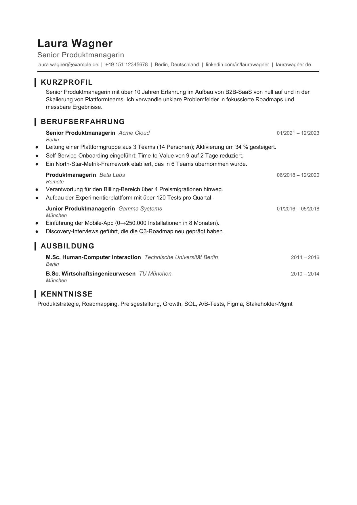 Lebenslauf-Vorlage Ledger Mark 2 von CleanCV