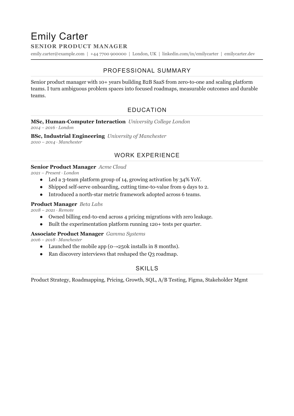 Ledger Line 3 resume template by CleanCV