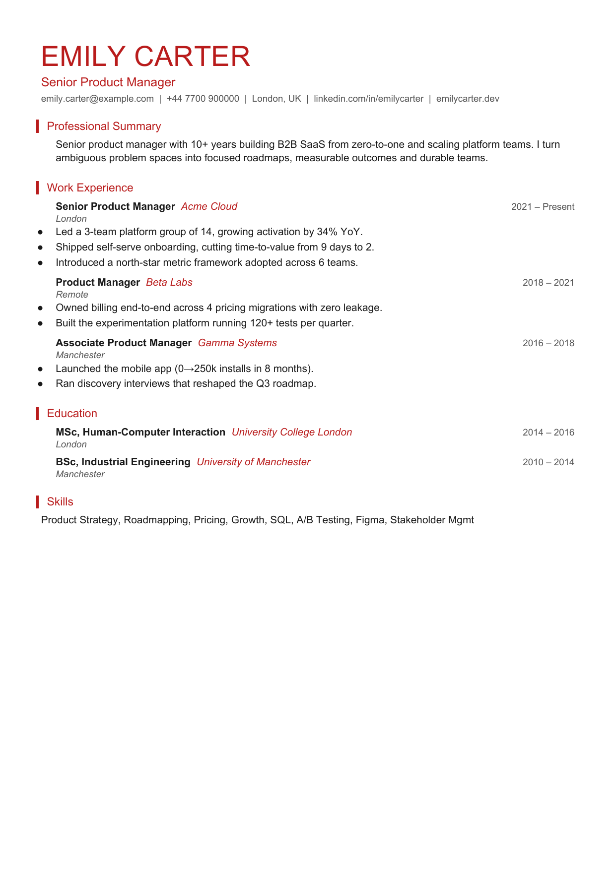 Ledger Mark resume template by CleanCV